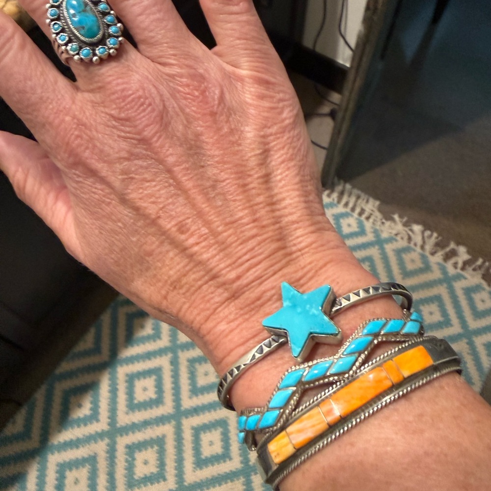 Turquoise Star and Sterling Silver bracelet